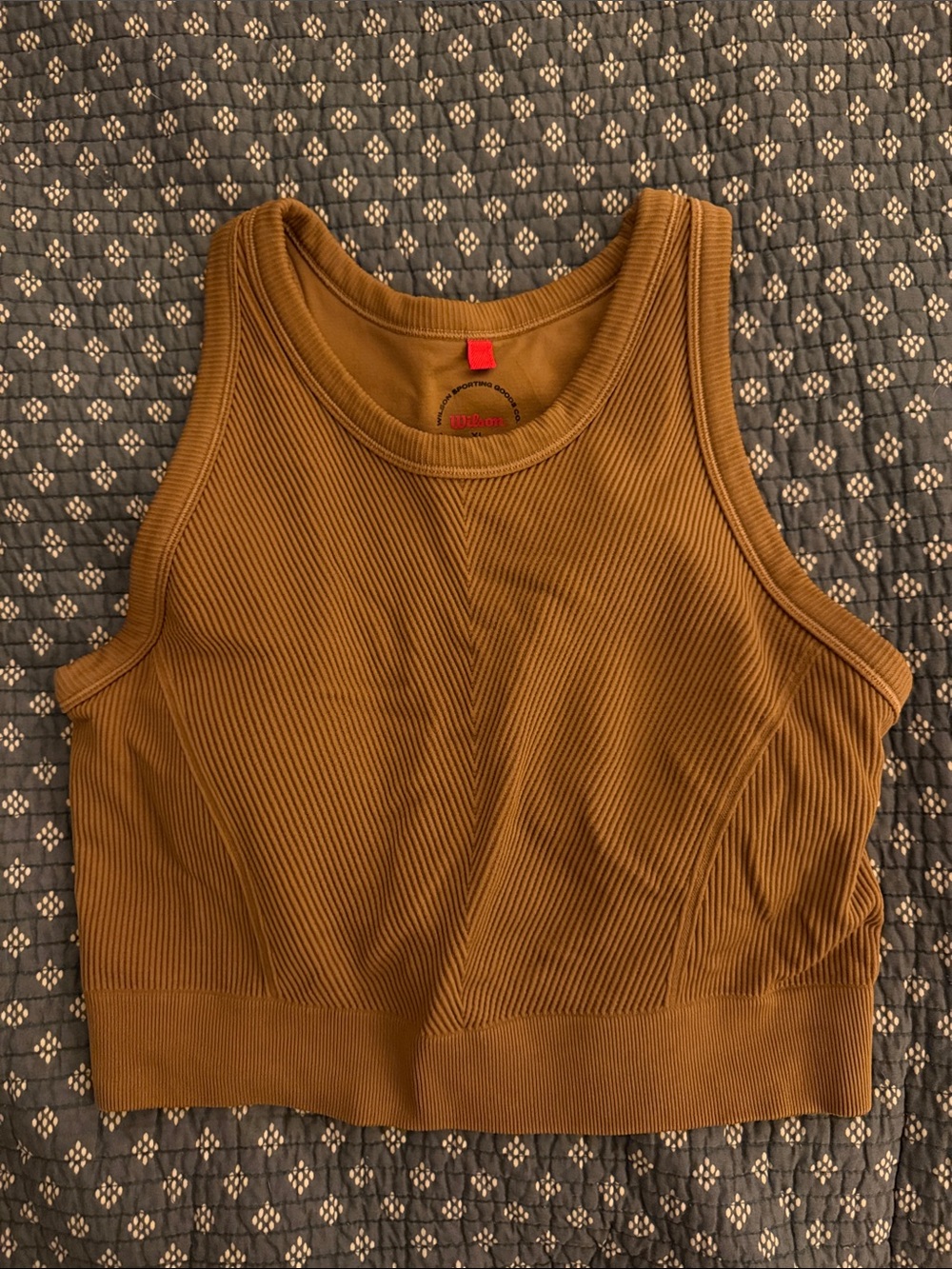 Wilson Cropped Tank Top in Caramel Brown